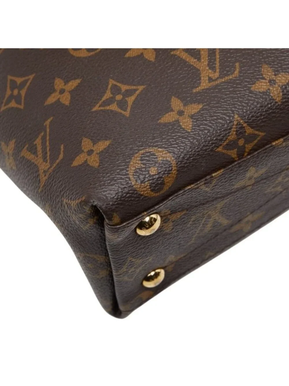 Louis Vuitton Monogram Tote BB 2-Way Shoulder Bag Cerise Red Brown Leather